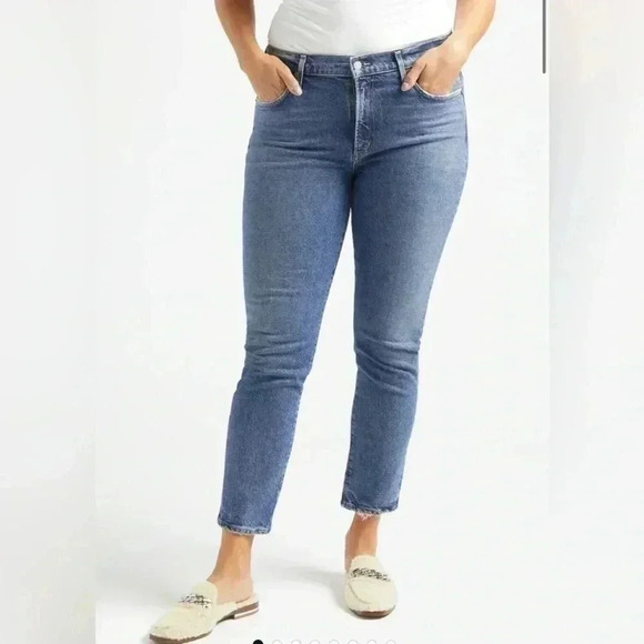Agolde Toni Mid Rise Straight Jeans - Picture 1 of 9